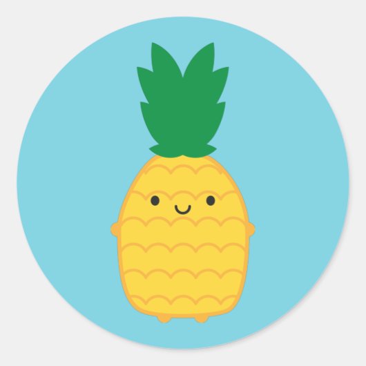 Kawaii Pineapple ラウンドシール (正面)