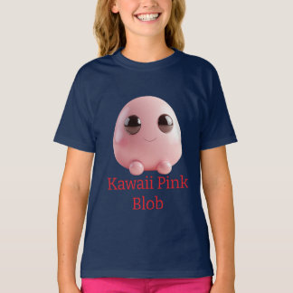 Kawaii Pink Blob — Cute 3D Character  Tシャツ