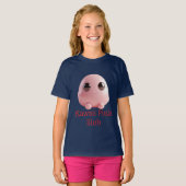 Kawaii Pink Blob — Cute 3D Character  Tシャツ (正面フル)