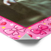 Kawaii Pink Bows Custom Photo ポスター (角)