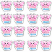 Kawaii Pink Butterfly Well Done Student Reward  シール (正面)