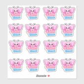 Kawaii Pink Butterfly Well Done Student Reward  シール (シート)
