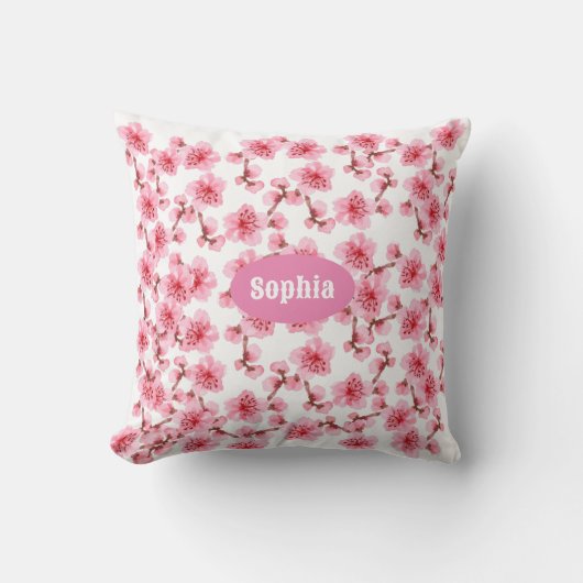 kawaii pink cherry blossoms クッション (正面)