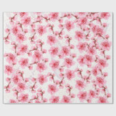 kawaii pink cherry blossoms ラッピングペーパー (フラット)