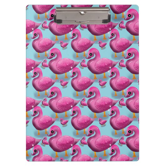 Kawaii Pink Duck Pattern – Adorable Aesthetic Maxi クリップボード (正面)