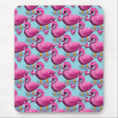 Kawaii Pink Duck Pattern – Adorable Aesthetic Maxi マウスパッド (正面)