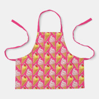 Kawaii pink pattern with strawberry ice cream