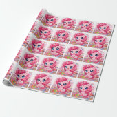 Kawaii Pink Pony Chibi Art Wrapping Paper ラッピングペーパー (アンロールド)