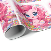Kawaii Pink Pony Chibi Art Wrapping Paper ラッピングペーパー (ロールコーナー)