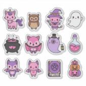 Kawaii Pink & Purple Halloween Sticker Pack シール (正面)