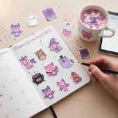 Kawaii Pink & Purple Halloween Sticker Pack シール