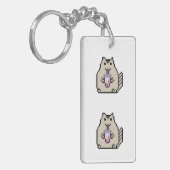 “Kawaii Pixel Art Cat Boba Tea Lover – Funny Cute  キーホルダー (正面左)