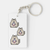 “Kawaii Pixel Art Cat Boba Tea Lover – Funny Cute  キーホルダー (裏面)