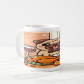 Kawaii Pugsgiving Mug – Feast Mode Activated! コーヒーマグカップ (正面左)