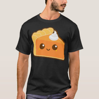Kawaii Pumpkin Pie Slice Women Cute Face Tshirt Sh Tシャツ