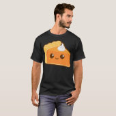Kawaii Pumpkin Pie Slice Women Cute Face Tshirt Sh Tシャツ (正面フル)