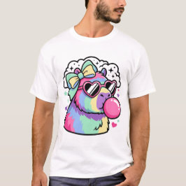 Kawaii Rainbow Capybara with Heart Sunglasses & Bu Tシャツ