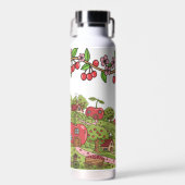 Kawaii Red Cherry Vibes Cute Girly Aesthetic ウォーターボトル (正面)