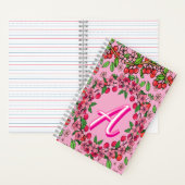 Kawaii Red Cherry Vibes Cute Girly Aesthetic ノートブック (内側)