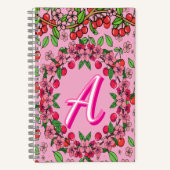 Kawaii Red Cherry Vibes Cute Girly Aesthetic ノートブック (正面)