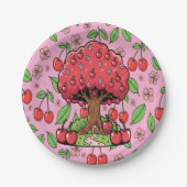 Kawaii Red Cherry Vibes Cute Girly Aesthetic ペーパープレート (正面)