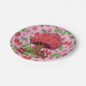 Kawaii Red Cherry Vibes Cute Girly Aesthetic ペーパープレート (アングル)