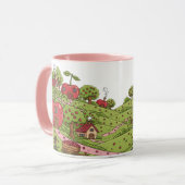 Kawaii Red Cherry Vibes Cute Girly Aesthetic マグカップ (正面左)