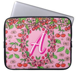 Kawaii Red Cherry Vibes Cute Girly Aesthetic ラップトップスリーブ