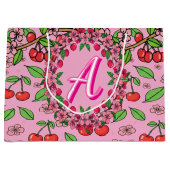 Kawaii Red Cherry Vibes Cute Girly Aesthetic ラージペーパーバッグ (正面)