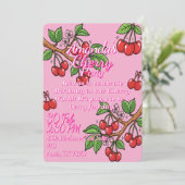 Kawaii Red Cherry Vibes Cute Girly Aesthetic 招待状 (スタンド正面)