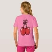 Kawaii Red Cherry Vibes Cute Girly Aesthetic Tシャツ (裏面フル)