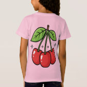 Kawaii Red Cherry Vibes Cute Girly Aesthetic Tシャツ (裏面)