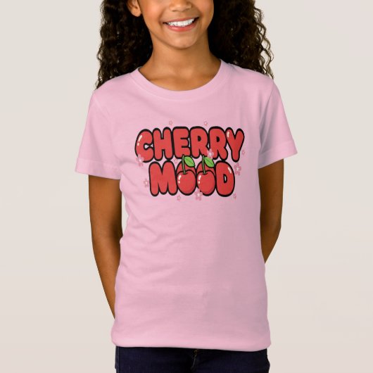 Kawaii Red Cherry Vibes Cute Girly Aesthetic Tシャツ (正面)