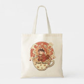  Kawaii Red Panda Coffee Canvas Tote Bag トートバッグ (裏面)