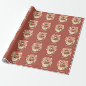 Kawaii Red Panda Coffee Gift Wrap Paper ラッピングペーパー (アンロールド)
