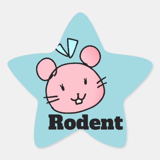 ☆ kawaii　Rodent☆ small animal☆ 星シール (正面)