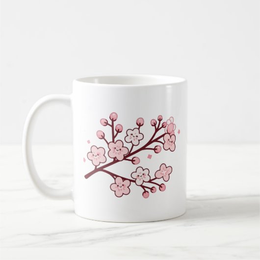 Kawaii sakura flowers  コーヒーマグカップ (左)