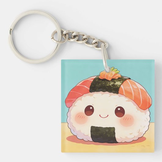 Kawaii Salmon Nigiri Keychain キーホルダー (正面)