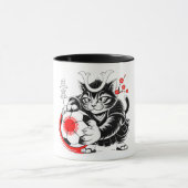 Kawaii Samurai Cat Soccer Gift for Anime Fans マグカップ (中央)