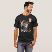 Kawaii Samurai Kitten Art Japanese Anime Style for Tシャツ (正面フル)