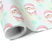 Kawaii Santa pastel pattern  ラッピングペーパー (ロールコーナー)
