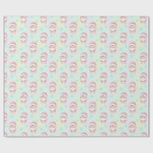 Kawaii Santa pastel pattern  ラッピングペーパー (フラット)