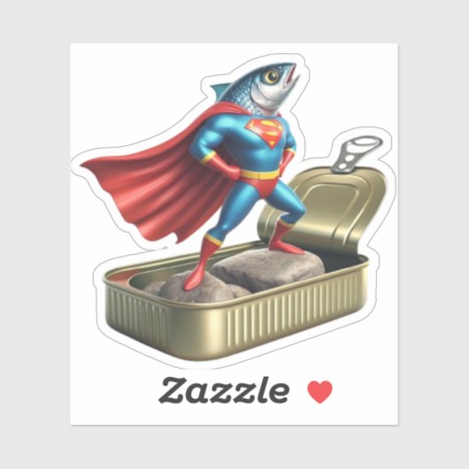  Kawaii Sardine Superhero Mighty Fish Sticker シール (シート)