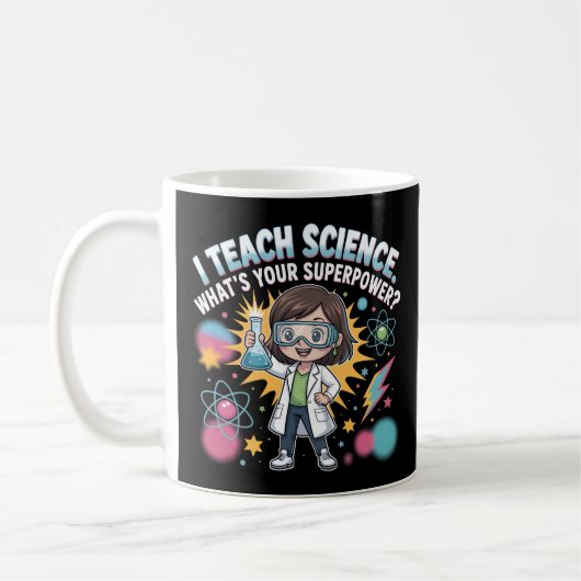 Kawaii Science Teacher – Cute Chibi Superpower コーヒーマグカップ (左)