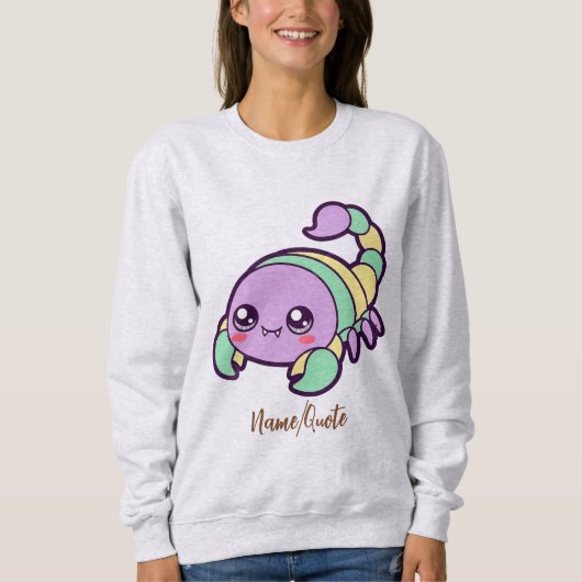 Kawaii Scorpion Cute Pastel Cartoon スウェットシャツ (正面)