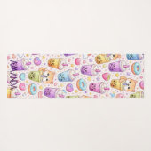 Kawaii Shiba Inu Boba Bubble Tea Pattern ヨガマット (裏面(横))