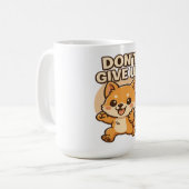 Kawaii Shiba Inu – DON’T GIVE UP Cute Motivational コーヒーマグカップ (正面左)