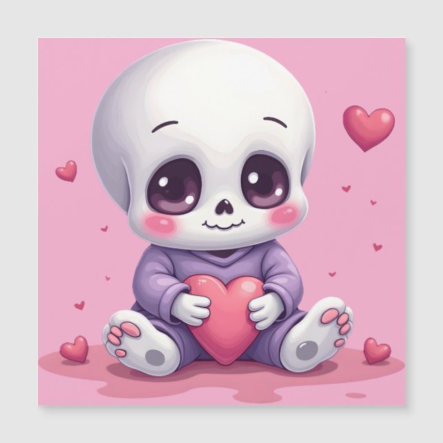 Kawaii Skeleton Holding Heart (正面)