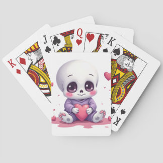 Kawaii Skeleton Holding Heart トランプ