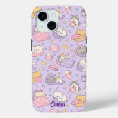 Kawaii Sleeping Cats Pattern Phone Case Case-Mate iPhoneケース (裏面)